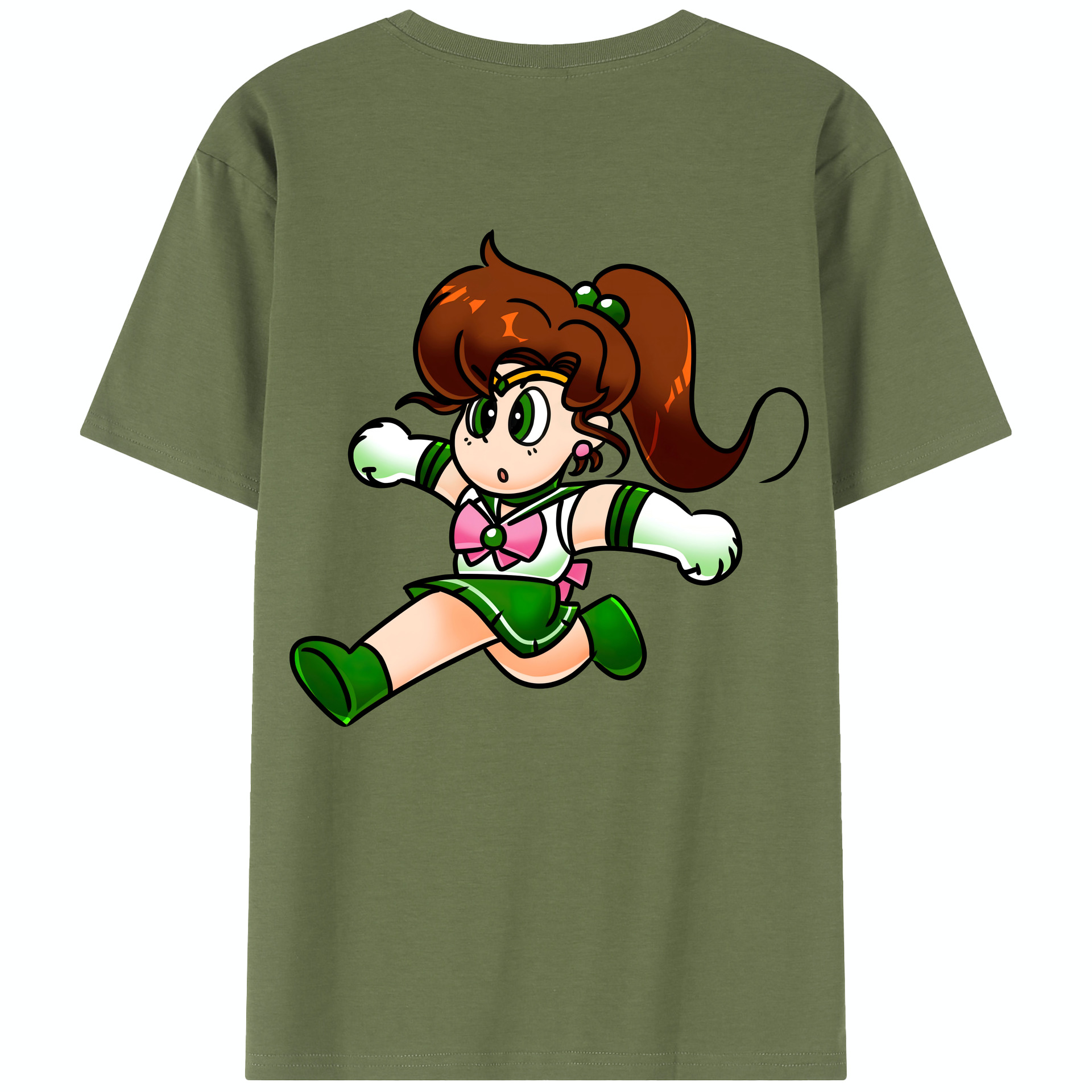 （画像用） 美少女戦士セーラームーン 木野 まこと きの まこと Sailor Moon Kino Makoto （セーラージュピター；Sailor Jupiter） 綿100％半袖Tシャツ（背面プリント）